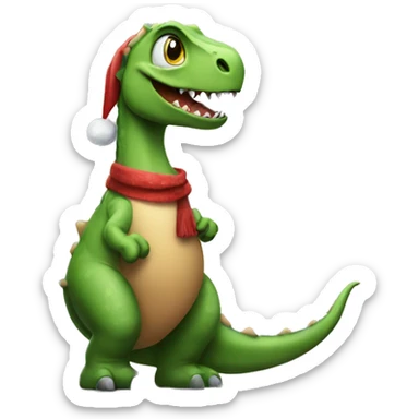 Dinosaurs either Christmas mood sticker