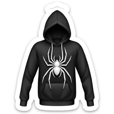black hoodie with a spider web with no spider on it sticker