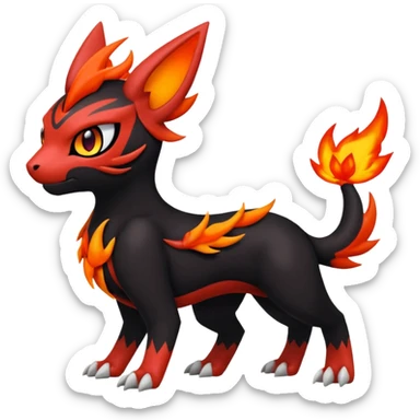 Meloetta-Litten-Guilmon-Darkrai-Pokémon-Fakémon-fusion-hybrid-creature sticker