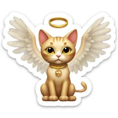 Cute cat god with wings and a ring above it’s head  sticker