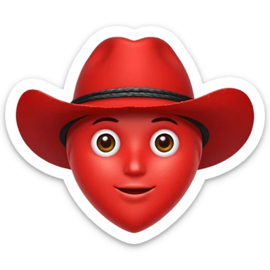 🫀ponle a este órgano corazón un sombrero de vaquero color negro encima  sticker