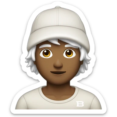 guy with burberry cap nike sweat skin white hair mid long black sticker