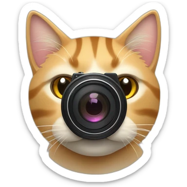 gato com camera fotografica sticker