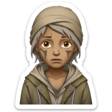 a homeless woman sticker