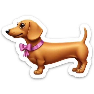 Sausage dog with bow  sticker