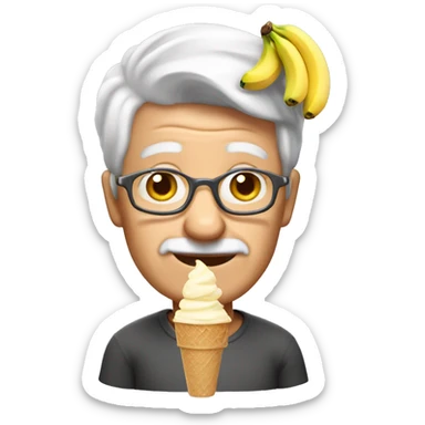 Grandad with banana ice cream  sticker