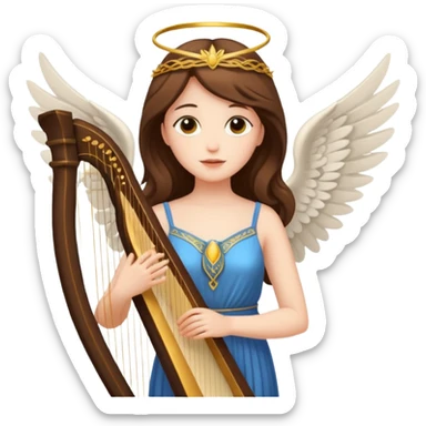 Muse of inspiration with wings and a harp in her hand sticker