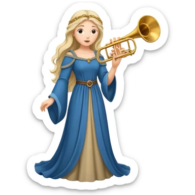 medieval female poet with a trumpet sticker