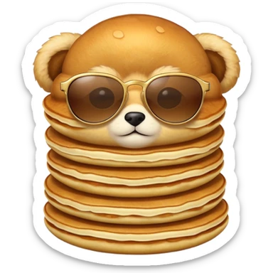 Pancakes with sunglasses sticker