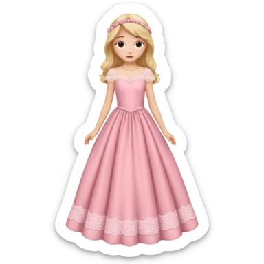 Gown in pink for kids only dress sticker