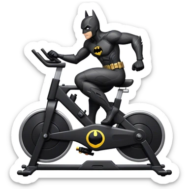 black Batman suit on a spinning bike sticker