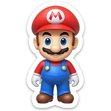 Isolated, detaile illustration of the most incredibly adorable Mario brothers
figurine imaginable, toy style. sticker