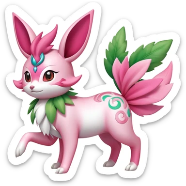 Shiny Exotic Sylveon-Skitty-Shaymin-Leafeon-Bayleaf-Meganium-Hybrid-Creature sticker