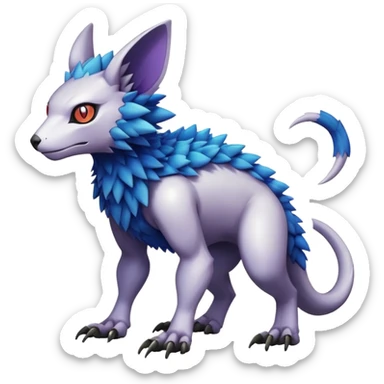 colorful warm modern cyber-Fakémon-Digimon-Trico-Vernid-creature (full body) sticker