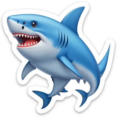 Un tiburon con zapatos azules sticker