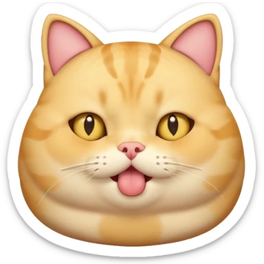 fat yellow confused kawaii cat open mouth and question mark signs on his head sticker