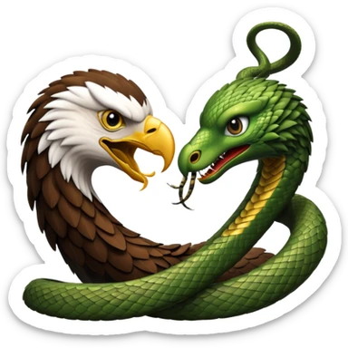 fight between a eagle and snake facing eagle   sticker