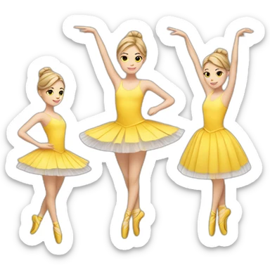 White girl ballerina with yellow skirt sticker