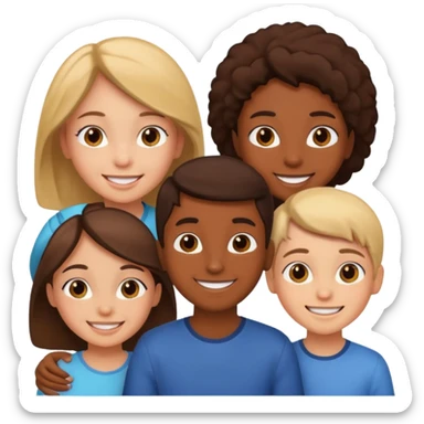 Friendship - relationship of mutual affection between people - 2 girls and a boy of various races  sticker