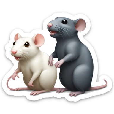 two different color rats sticker