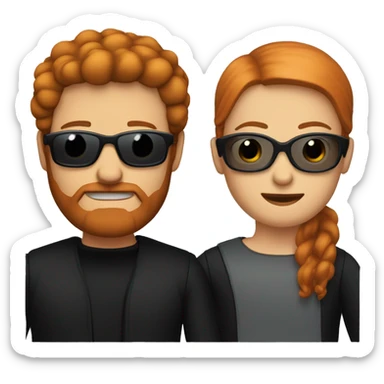 Person PelirRedhead person with gaRedhead person wearing sunglasses, goatee and black clothes sticker