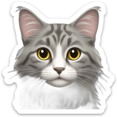 Gray norwegianforest cat sticker