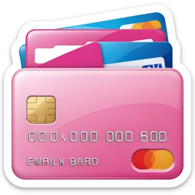 mix pink and white bank and credit card sticker