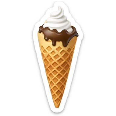 coffee ice cream in a waffle cone with no face sticker