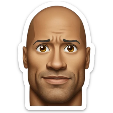 Dwayne Johnson raising his eyebrow sticker