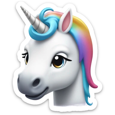 Delfín con cara de unicornio sticker