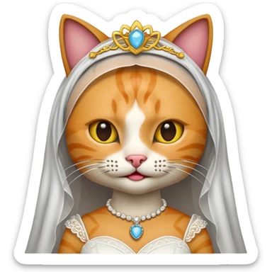 cat bride sticker