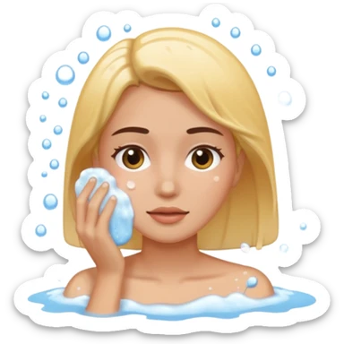 A women washing her face sticker
