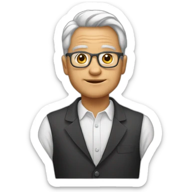 Homme de 19 ans habillé comme un grand père  sticker