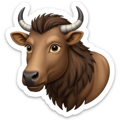 Realistic wildebeest with the hump and accurate face and body  sticker