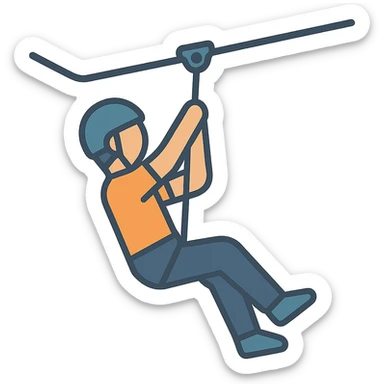 flat design style zip line sticker