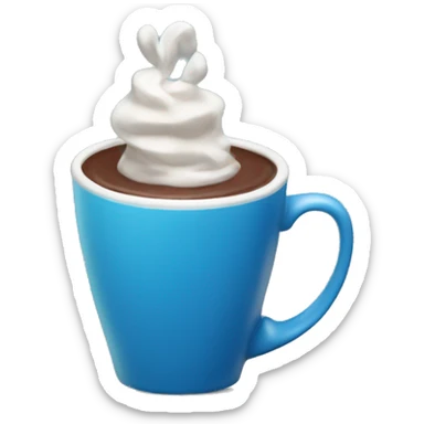 hot choclet blue cup sticker