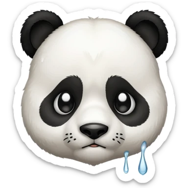 Sad panda with one large tear  sticker