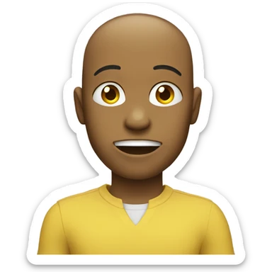 circle face yellow skin with a reasonable hand gesture sticker