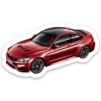 BMW M4 Rojo con Leds Eojos sticker