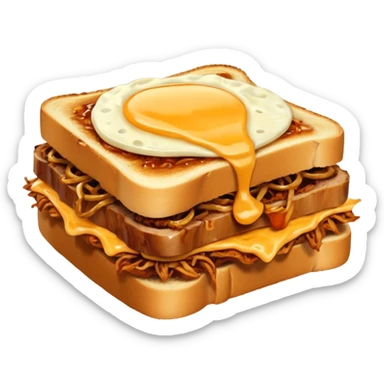 BBQ pulled pork melt on texas toast with crispy onions  sticker