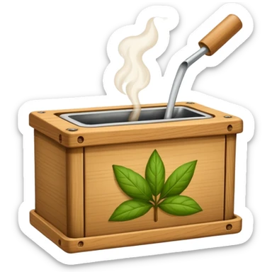 Paquete de yerba con un mate en el centro sticker