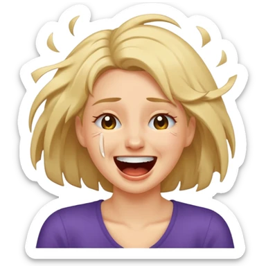 Laugh crying ripping hair out female sticker