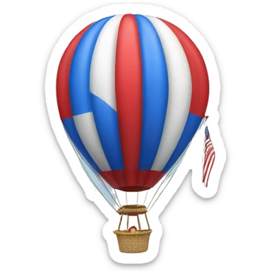 Red white and blue hot air balloon sticker