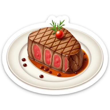 fancy steak on a fancy fine dining plate sticker