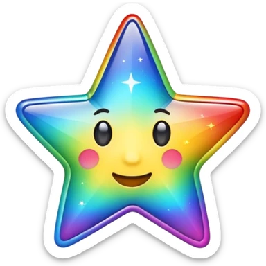 Rainbow Star Emoji Style sticker