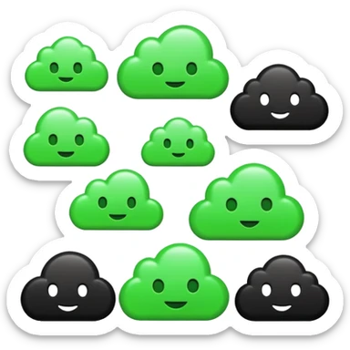 need a perfect emoji pack set for a decentralized infrastructure project for cloud depin etc in web3 crypto black and green neon sticker
