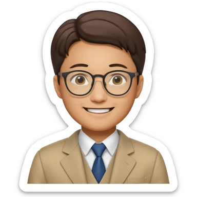 Korean CEO with galsses as a professor sticker