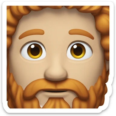 White man with brown hair, red beard, blue eyes sticker