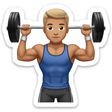 man lifting weights in gym sticker