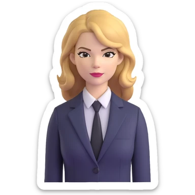 Michelle Monaghan with honey blonde hair as CEO in business suit sticker